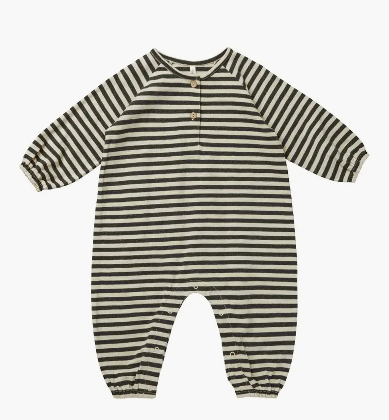 Rylee + Cru Stripe Bubble Henley Romper 2/3T