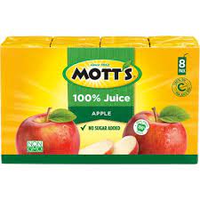 Mott's 100% Apple Juice Box Drinks 6.75fl oz x 8 / 16275