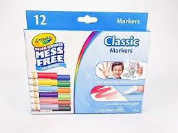 Crayola Mess Free Coloring Classic Markers, 12ct