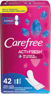 Carefree Acti-Fresh Long Pantiliner/Long/Unscented/42 Ct