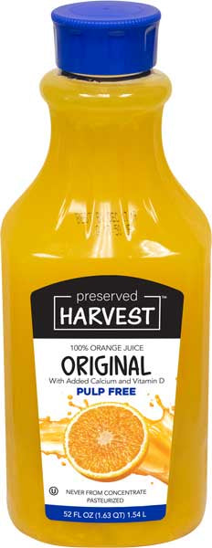 Preserved Harvest Orange Juice W/Calcium 52oz