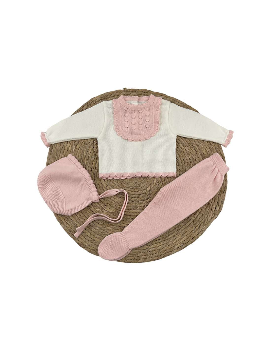 29302 WOOL BABY SET THREE PIECES DIVERCHIC 1 month