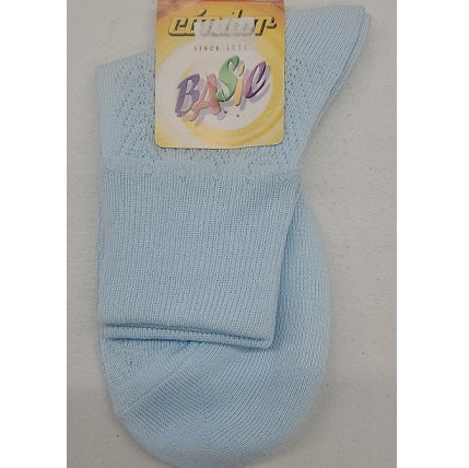 Condor Scalloped Socks, Pale Blue