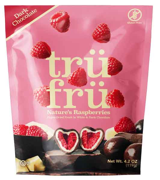 Tru Fru Hyper Dried Raspberries Covered in Dark Chocolate