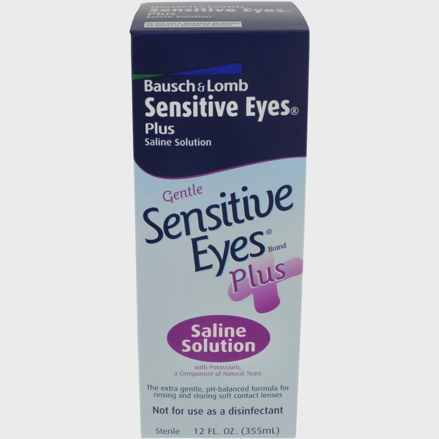 Bausch & Lomb Gentle Sensitive Eyes Plus Saline Contact Lens Solution 12 oz