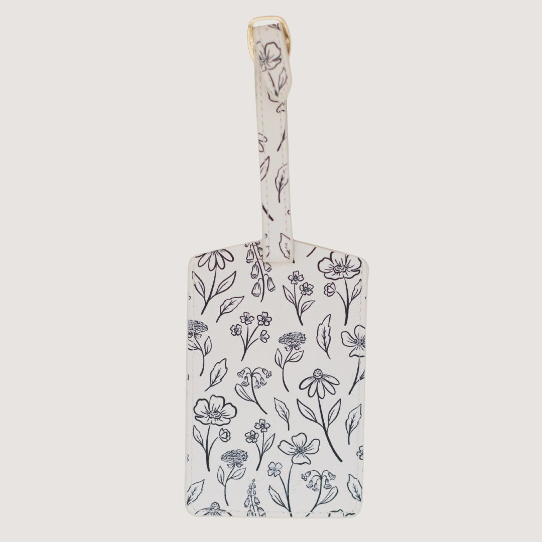 E B Design Pressed Floral Luggage Tag