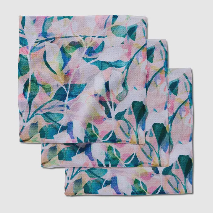 Geometry Painted Foliage Dishcloth Set