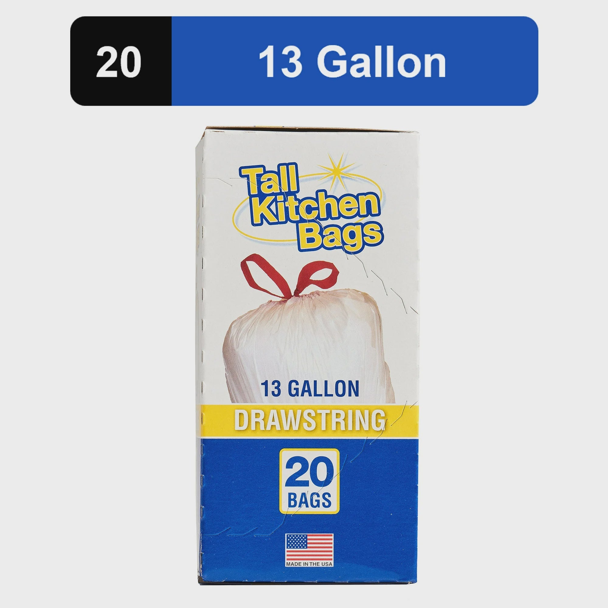 Tall Kitchen Drawstring 13 Gallon Bags 20 ct
