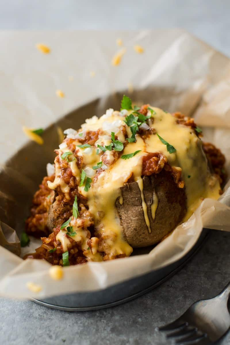 Cafe Dinner - Chili Loaded Baked Potato