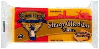 Dutch Farms Sharp Cheddar Cheese Bar 8 Oz