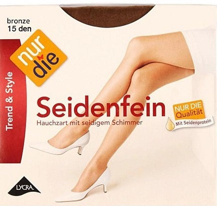 Seidenfein 15 Den Nylons, Small, Bronze