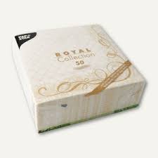 Papstar Royal Collection Napkins Megan - Gold 40x40cm 50pk