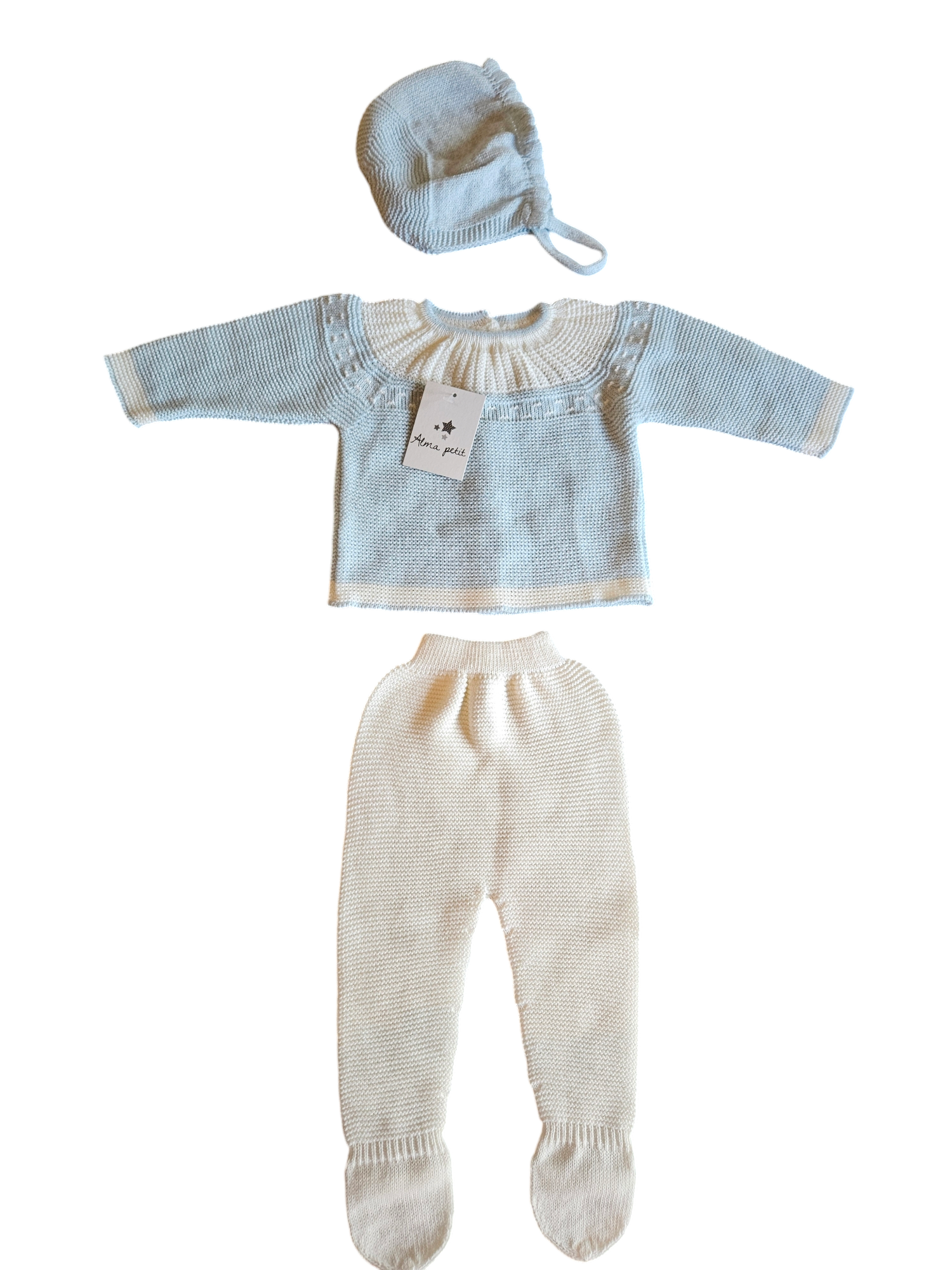 Light Baby Blue Knit Set, 3m