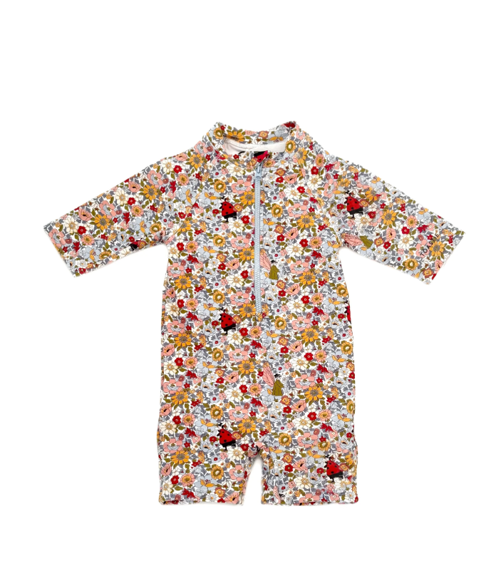 TÖASTIE U.V Protector Swim Onesie, Wild Garden Floral 4/5Y