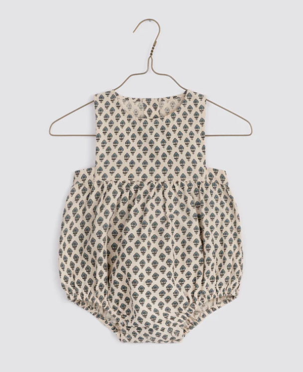 little cotton clothes Organic Bridget Romper - sorrel floral 2/3Y