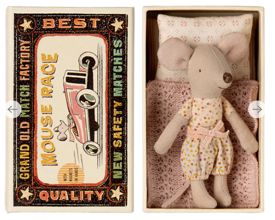 Maileg Little Sister Mouse in Matchbox