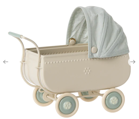 Maileg Pram, Micro - Blue