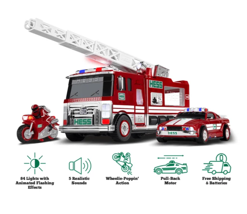 Hess 2024 - 60th Anniversary Fire Truck with Car and Motorcycle