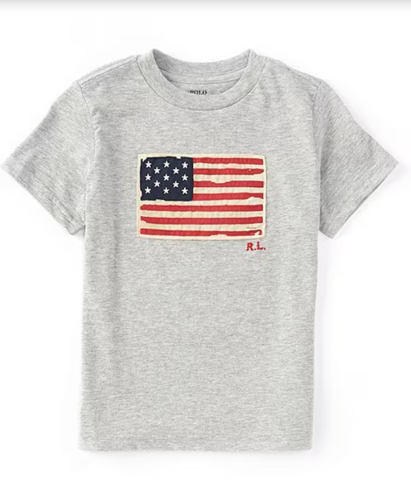 Polo Ralph Lauren Little Boys 2T-7 Short Sleeve Americana Flag Jersey T-Shirt