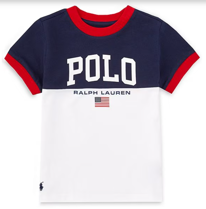 Polo Ralph Lauren Big Boys 8-20 Short-Sleeve Logo American Flag Heavyweight Jersey T-Shirt