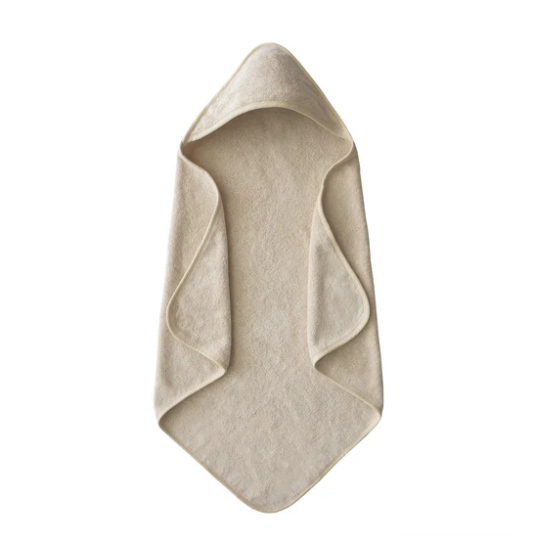 Mushie Organic Cotton Baby Hooded Towel Fog