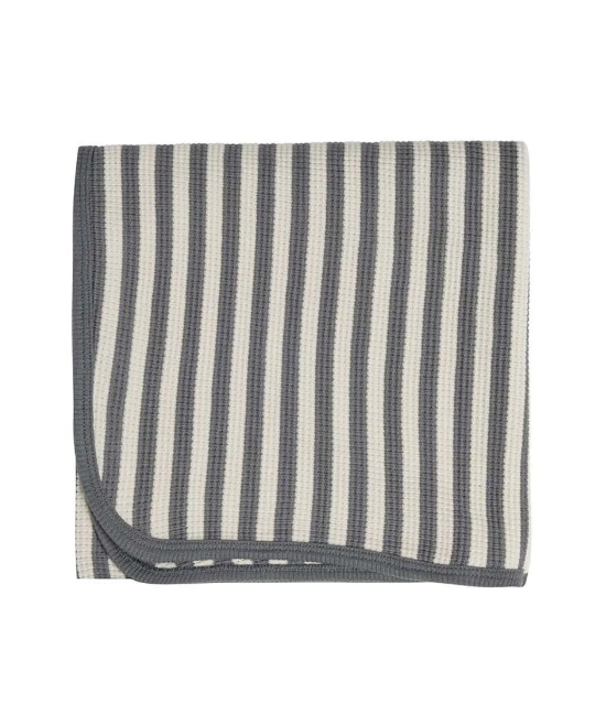 Quincy Mae WAFFLE BABY BLANKET - NAVY STRIPE