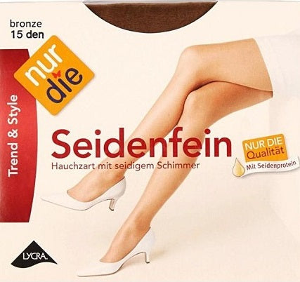 Seidenfein 15 Den Nylons, Large, Bronze