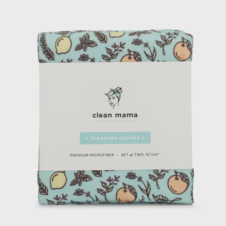 Clean Mama Premium Microfiber Cleaning Cloths  Set of 2