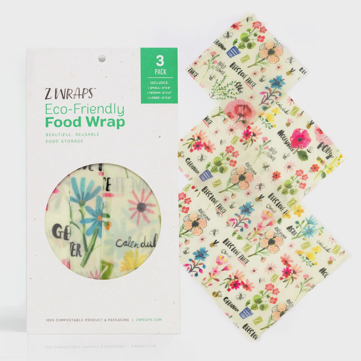 Reusable Food Wraps Set of 3 Bees