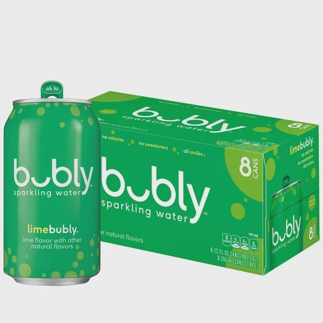 Bubly Lime Sparkling Water 8pk 12oz Cans