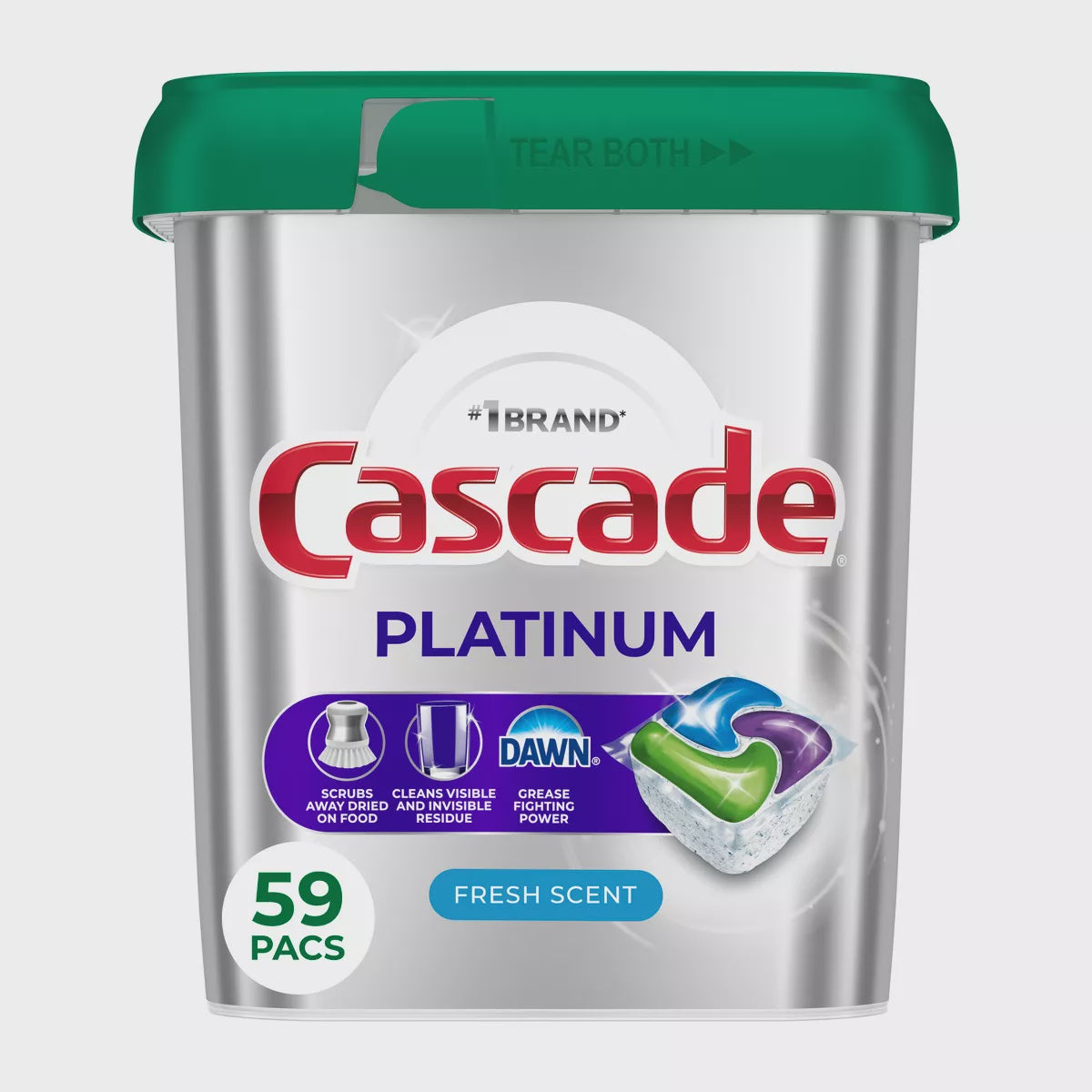 Cascade Platinum Fresh Scent Dishwasher Actionpacs 59 ct