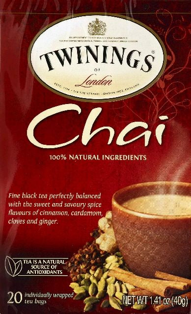 Twinnings Unsweetened Chai Tea 20ct