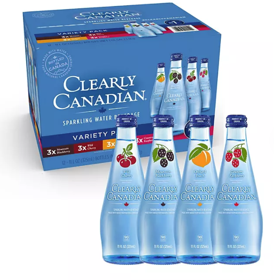 Clearly Canadian Sparkling Water Variety Pack 12 Bottles