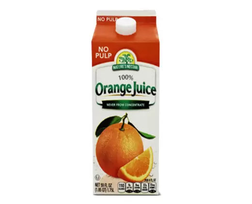 Nature's Nectar Orange Juice, Not From Concentrate 52Oz