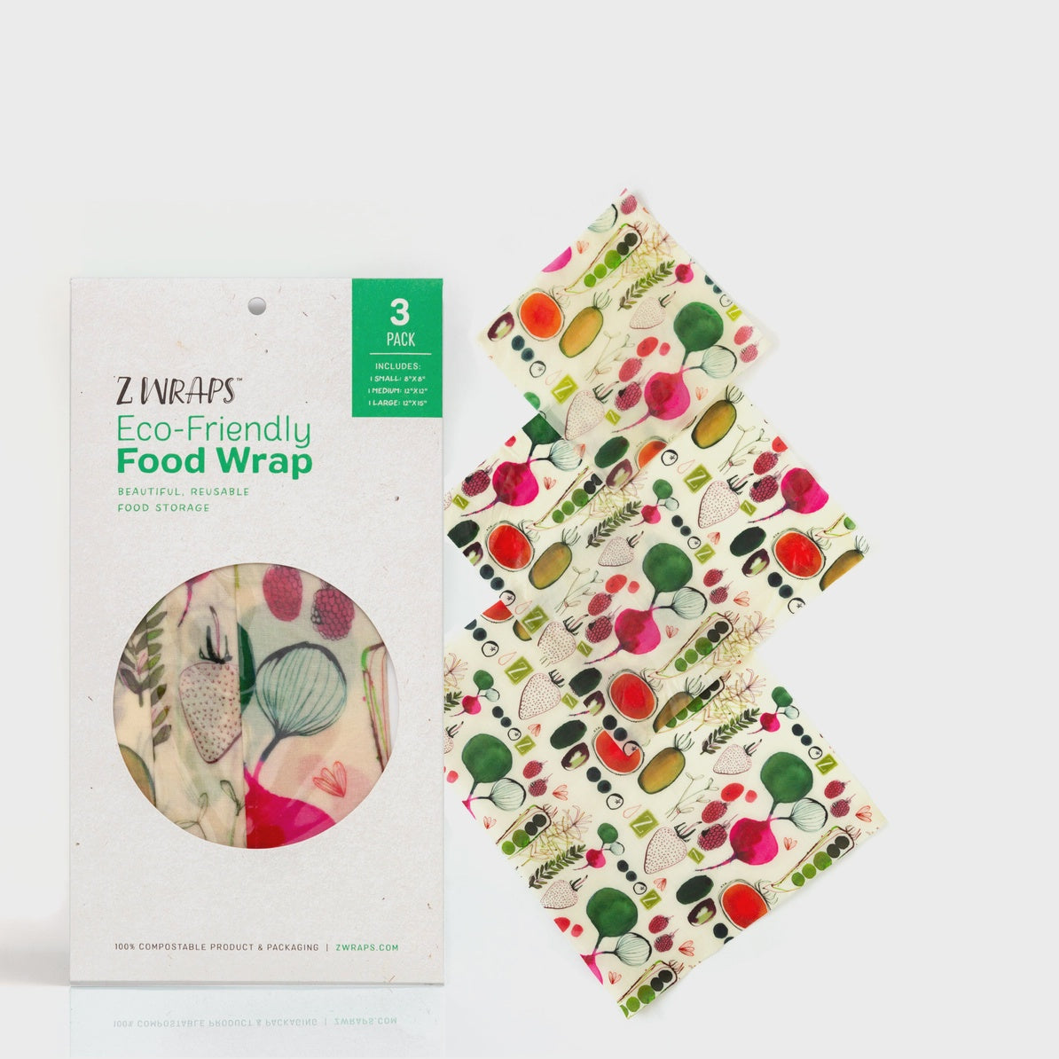 Reusable Food Wraps Set of 3 Farmers Market