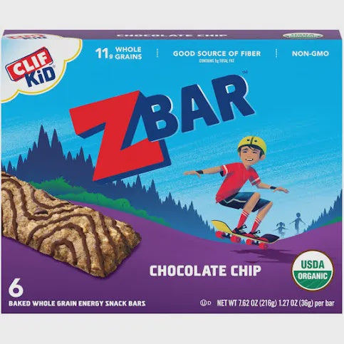 Clif Kid Z Bar Chocolate Chip 6 bars