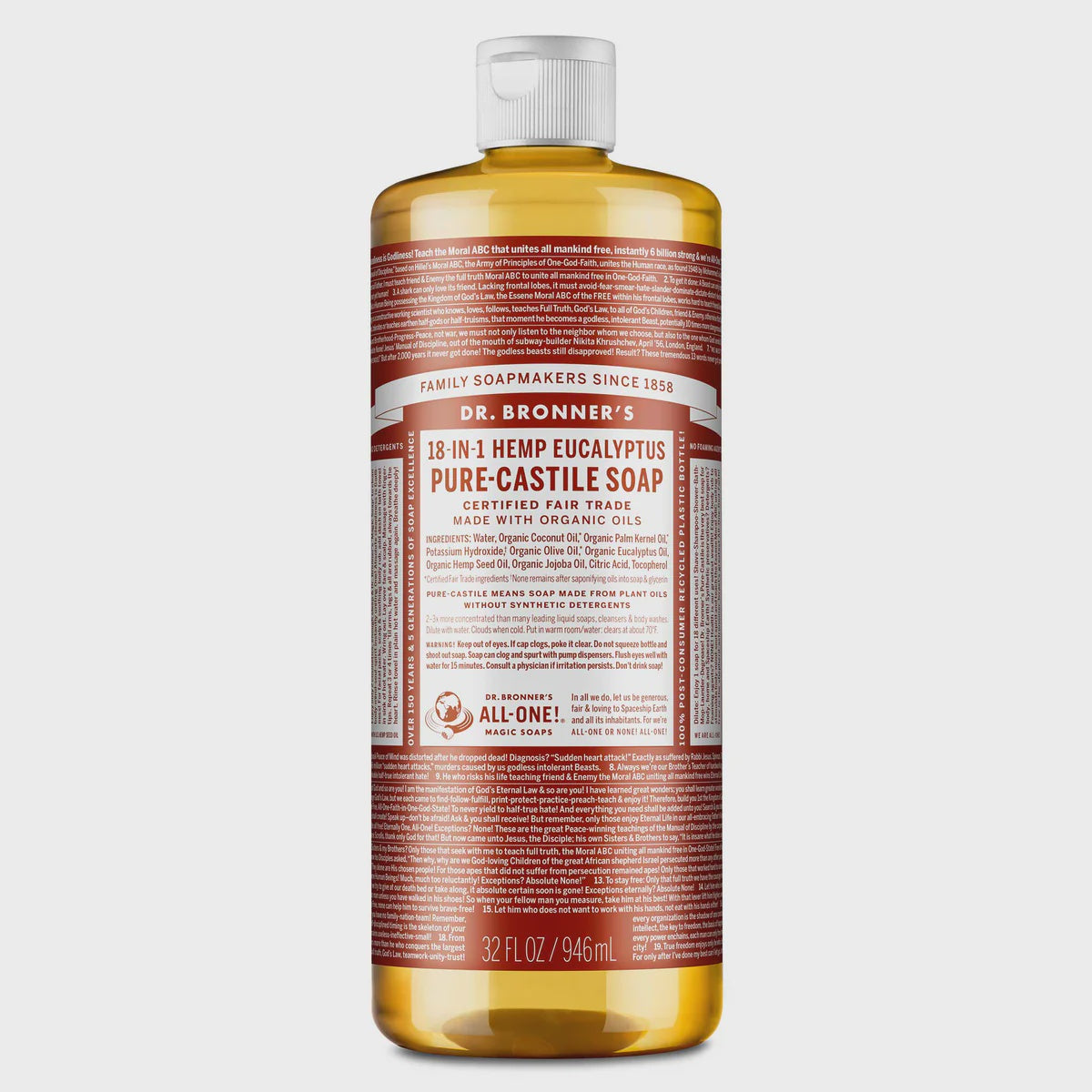 Dr. Bronner's 18 In 1 Eucalyptus Pure Castile Soap 32 oz