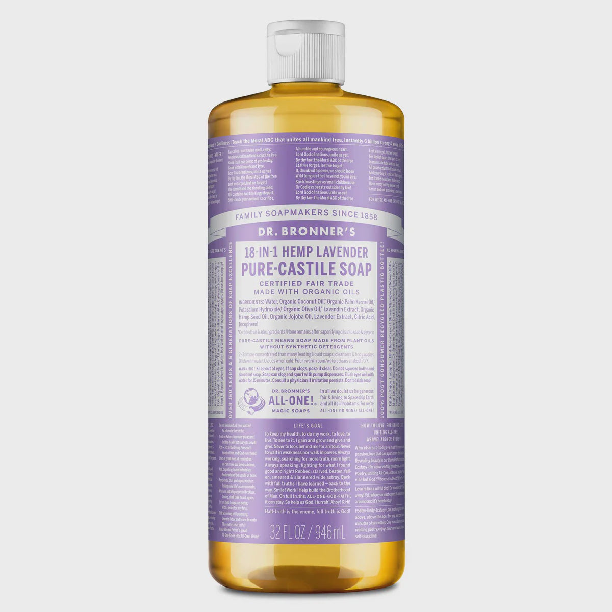 Dr. Bronner's 18 In 1 Lavender Pure Castile Soap 32 oz