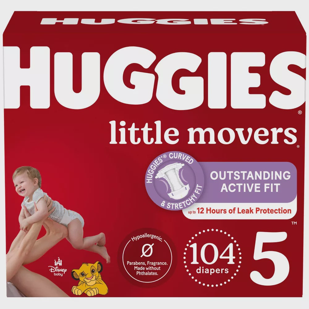 Huggies Little Movers Diapers Size 5, 104 ct