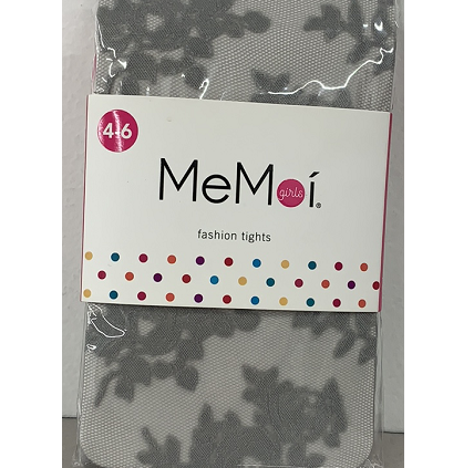 Memoi floral sheer tights (silver)