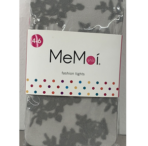 Memoi floral sheer tights (silver)