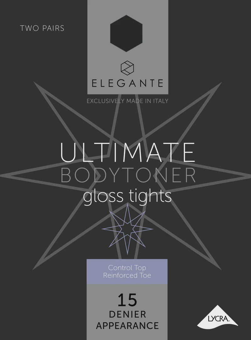 Elegante Ultimate Body Toner Gloss Tights Black XL