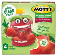 Motts No Sugar Added Strawberry Applesauce Pouch 4 ct