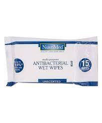 NuvoMed Antibacterial UnscentedWet Wipes 15ct