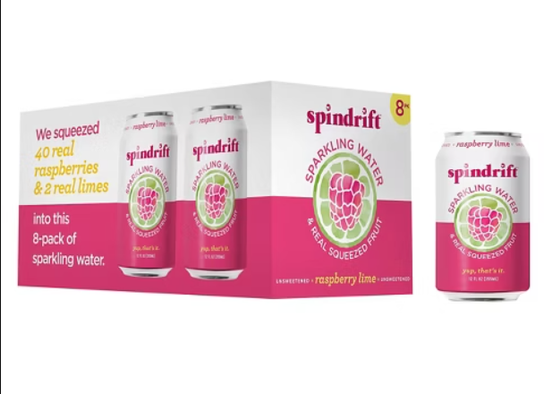 Spindrift Raspberry Lime Sparkling Water 8pk