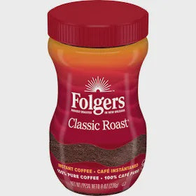 Folgers Classic Roast Instant Coffee Crystals 8oz