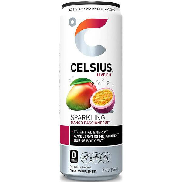 Celsius Sparkling Mango Passionfruit Energy Drink 12oz Can