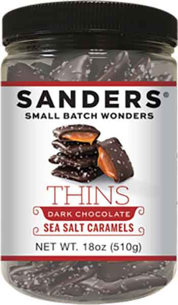 Sanders Thins Dark Chocolate Sea Salt Caramels 18oz