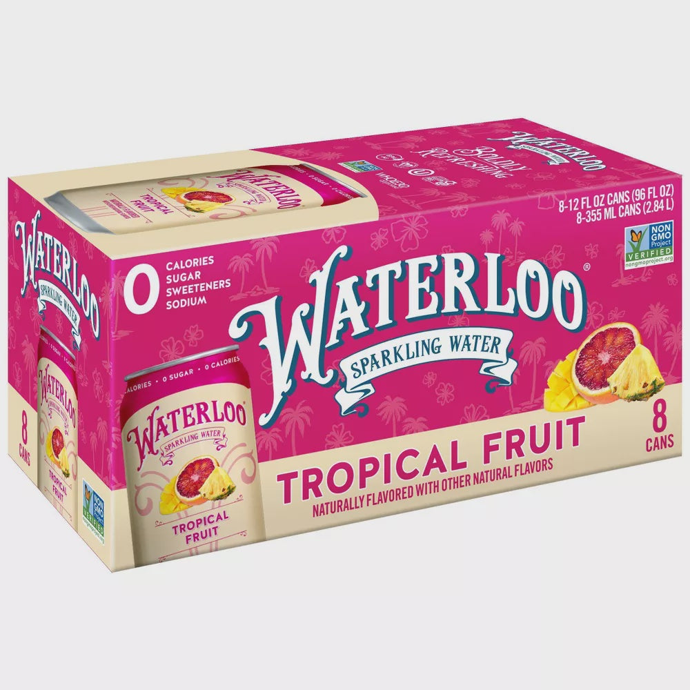 Waterloo Tropical Fruit Sparkling Water 8pk