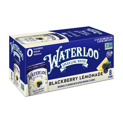 Waterloo Sparkling Water Blackberry Lemonade 8pk